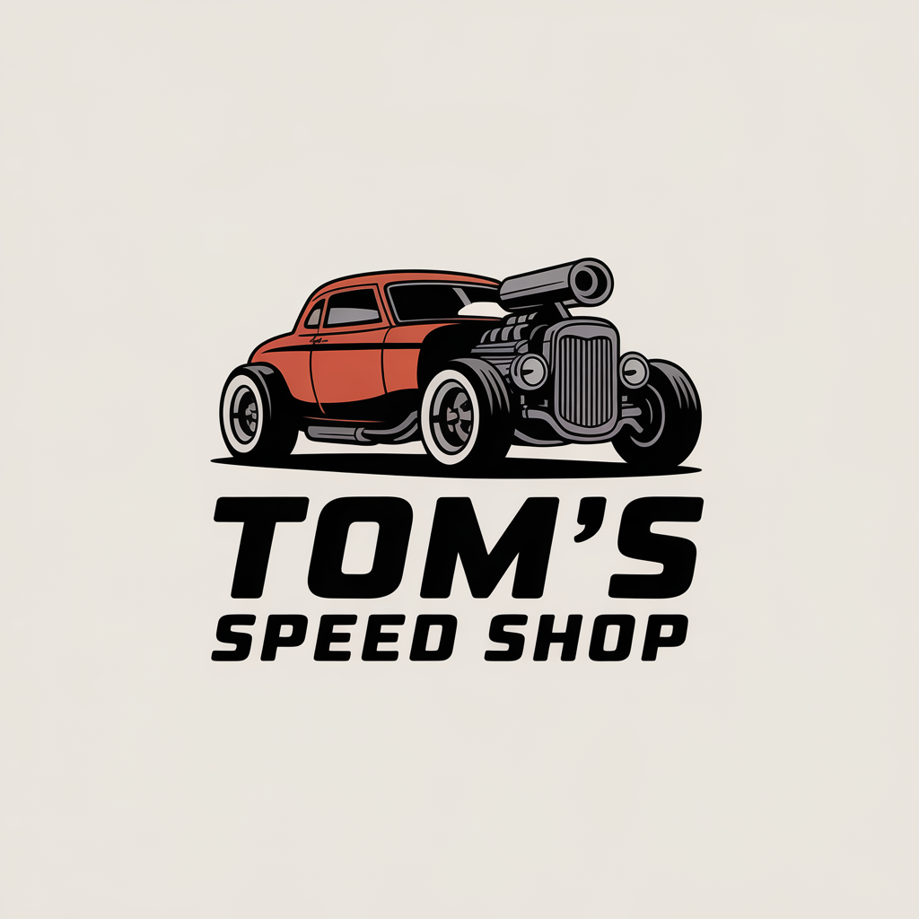 Tom's Speed Shop - Vintage style logo