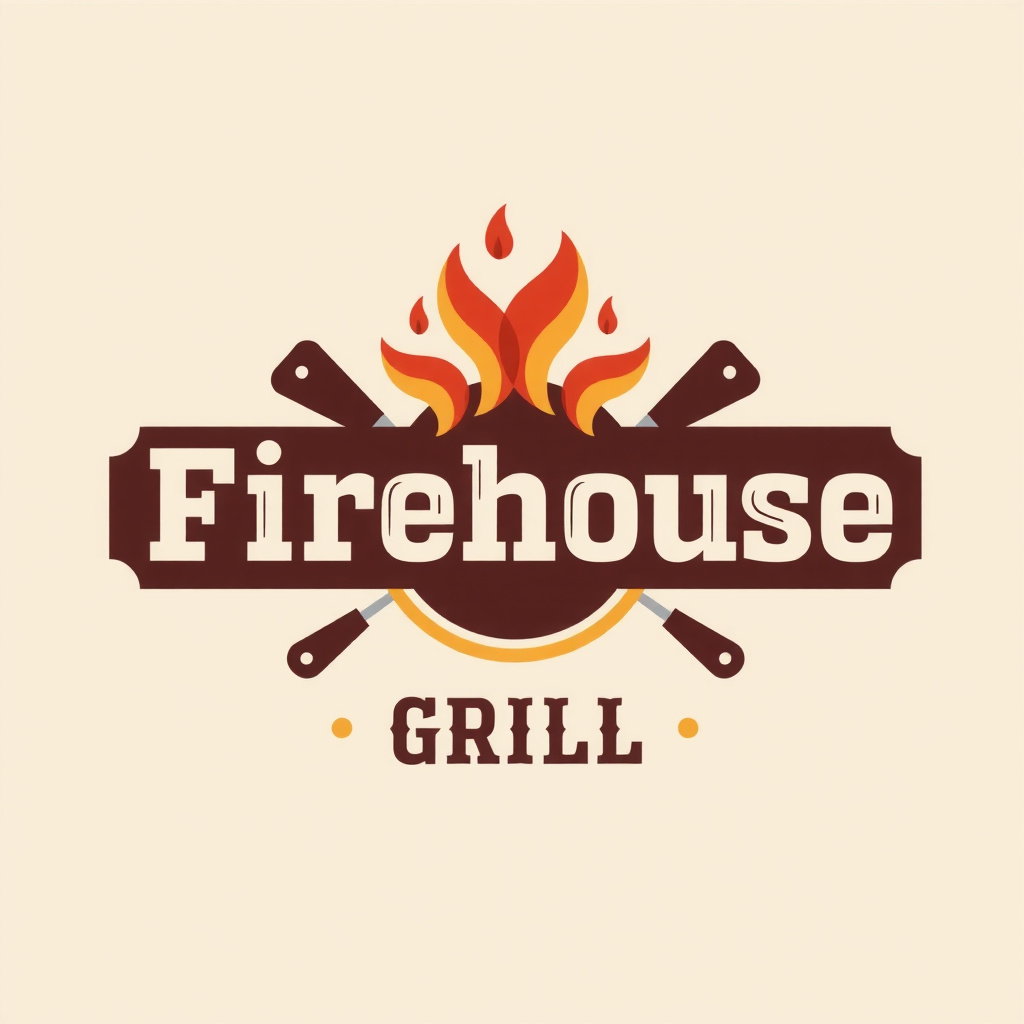 Firehouse Grill - Vintage style logo